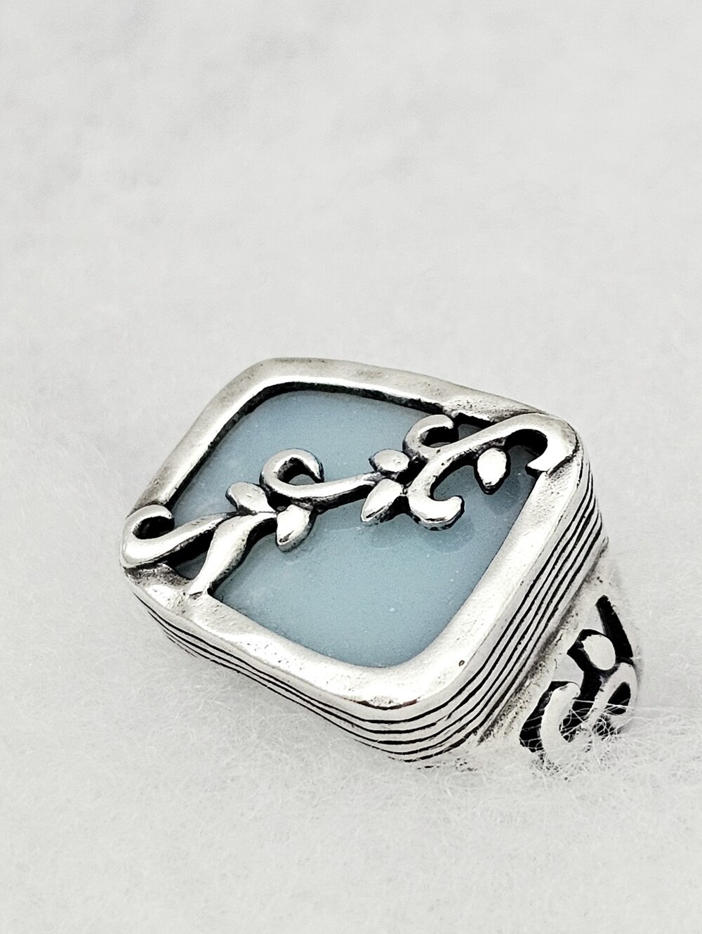 Silpada Rare Sterling Silver Floating Vine Sky Blue Quartz Ring Size 6.25 R2266